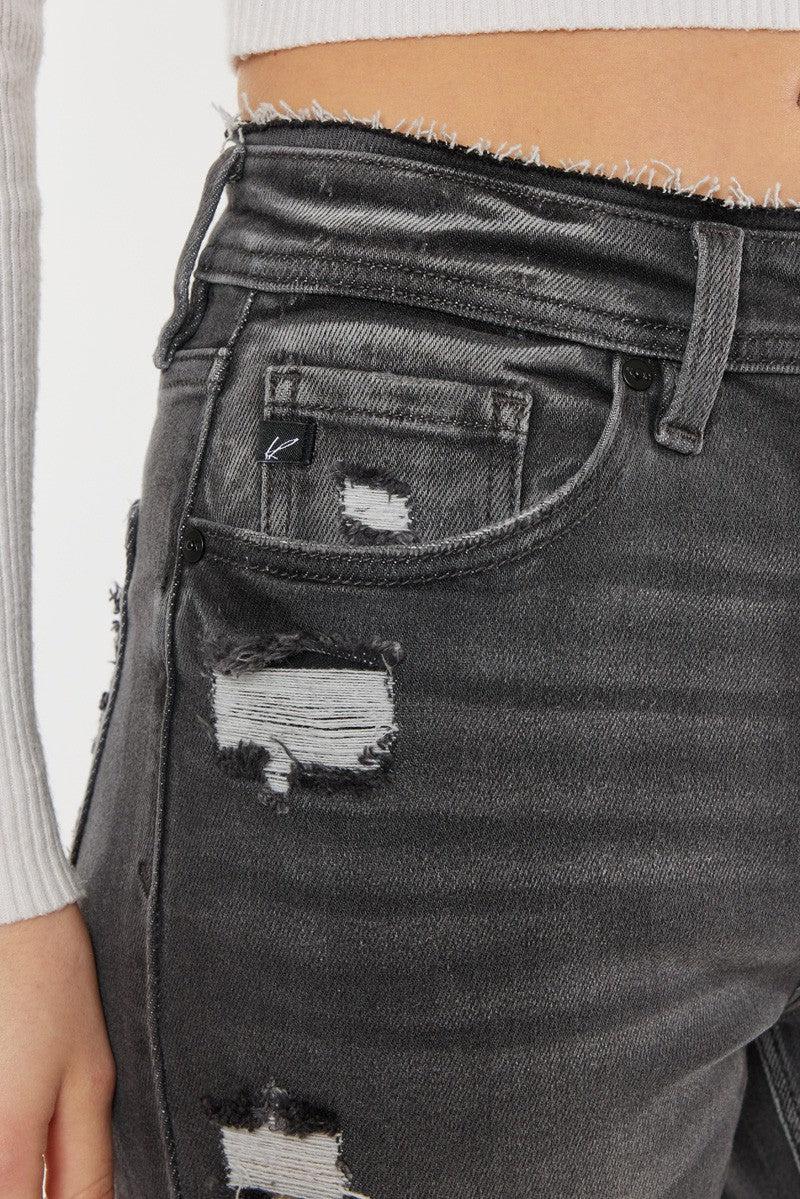 Daphne Distressed Mom Jeans - KANCAN