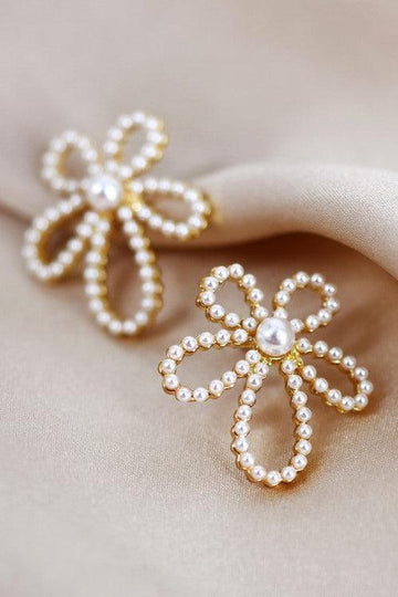 Pearl Daisy Stud Earrings