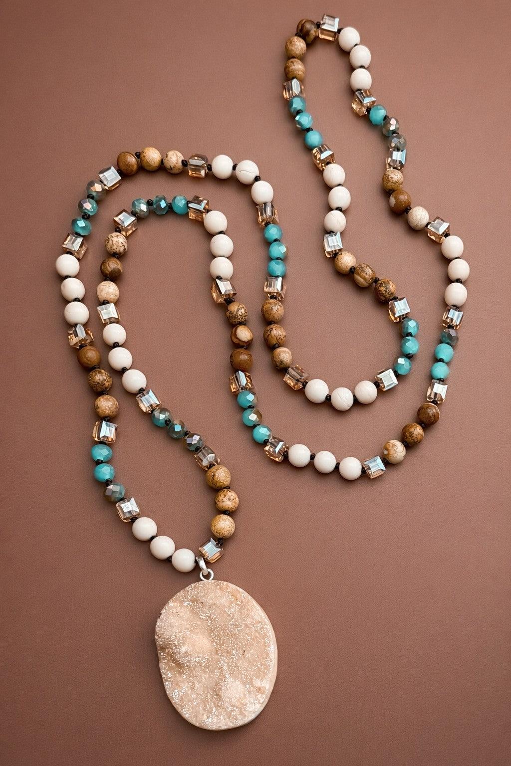 Druzy Stone Pendant Necklace