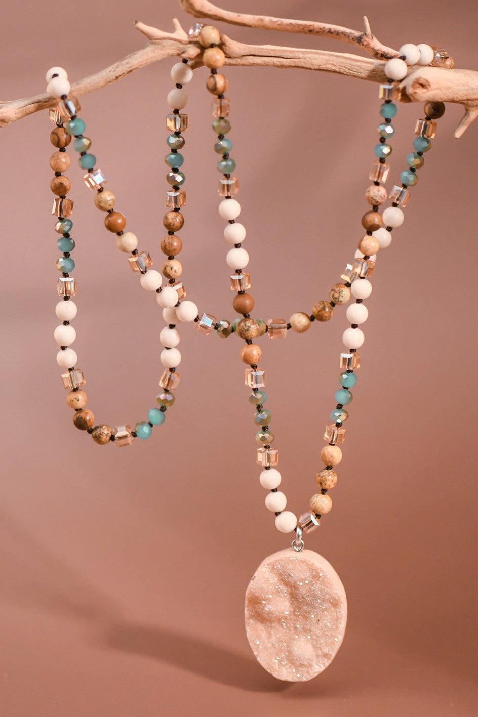 Druzy Stone Pendant Necklace