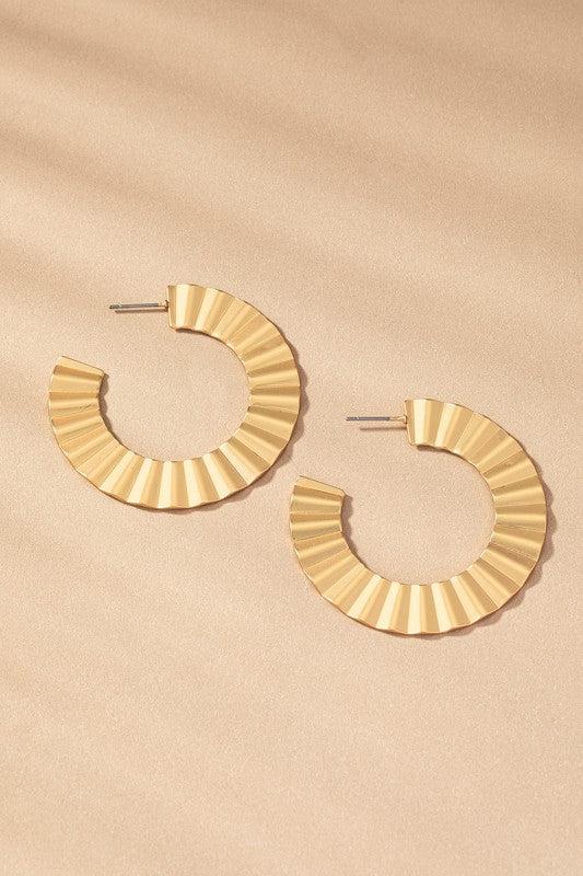 Fluted Flat Hoop Earrings