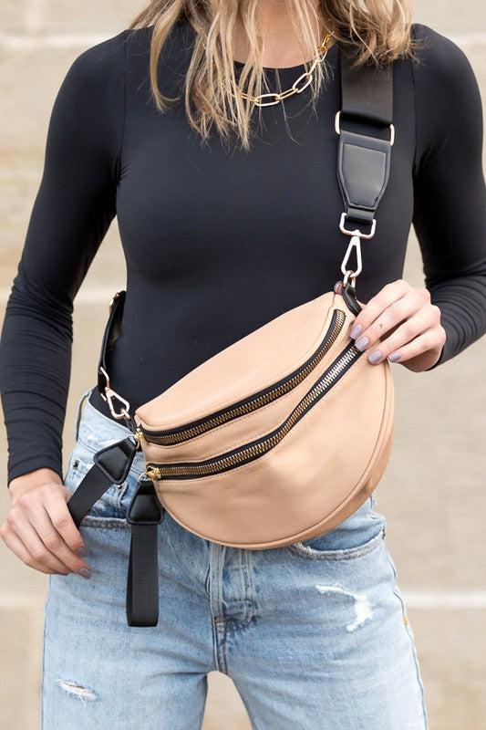 Leena Double Zipper Crossbody Bag