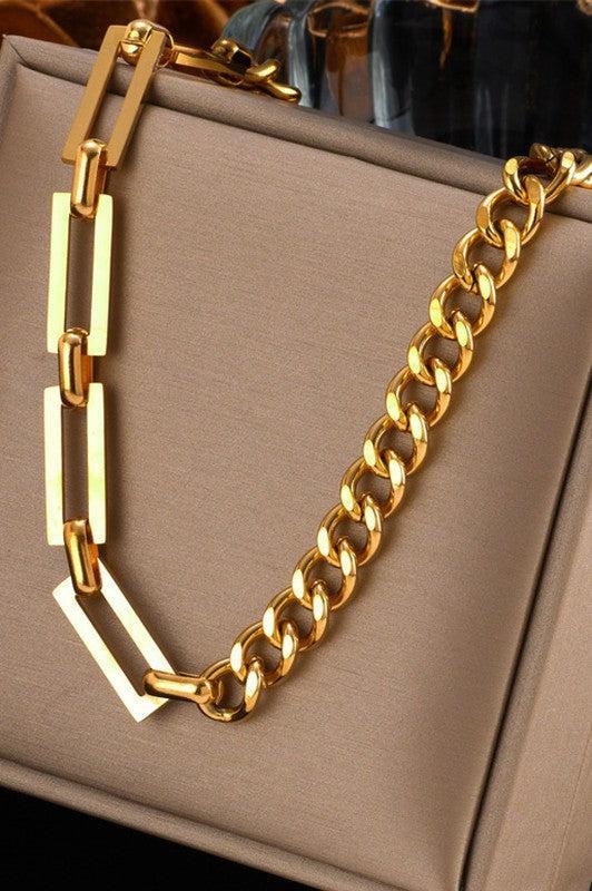 Asymmetrical Double Link Necklace