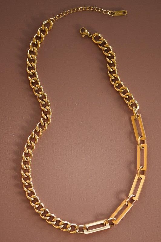 Asymmetrical Double Link Necklace