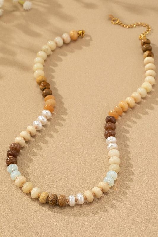 Earthy Acrylic Beaded Necklace