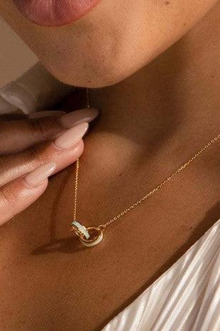 Double Striped Ring Necklace