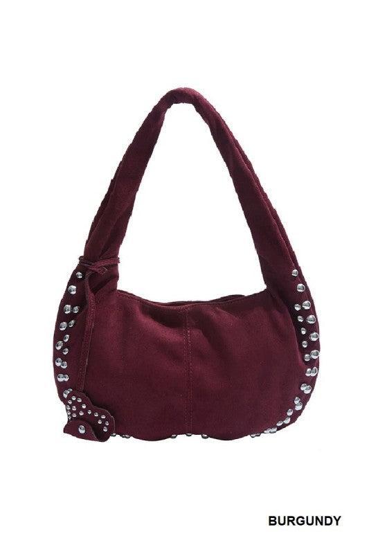 Studded Faux Suede Bag