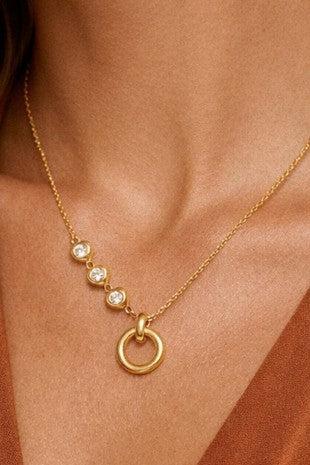 Crystal Drop Pendant Necklace