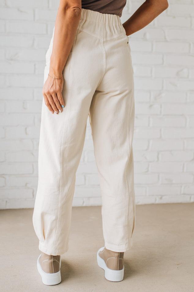 Ace Knee Patch Barrel Jeans | Oatmeal - SO ME