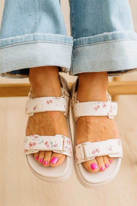 Alexe Double Strap Floral Sandals
