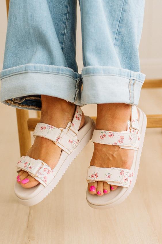 Alexe Double Strap Floral Sandals