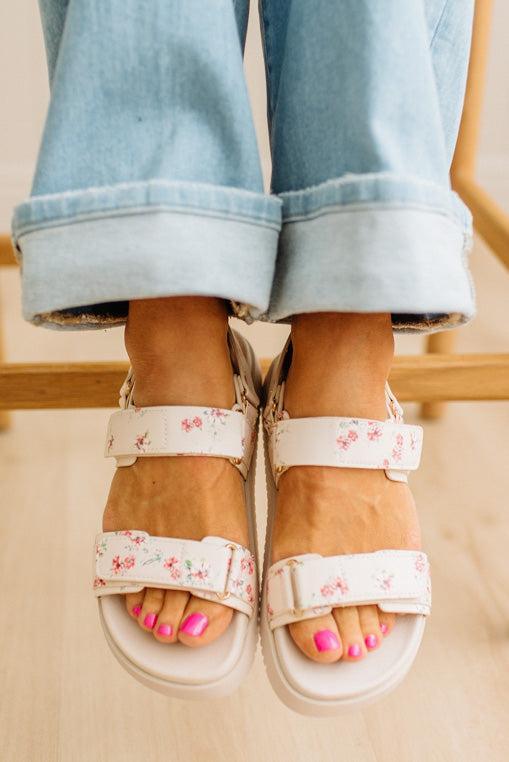 Alexe Double Strap Floral Sandals