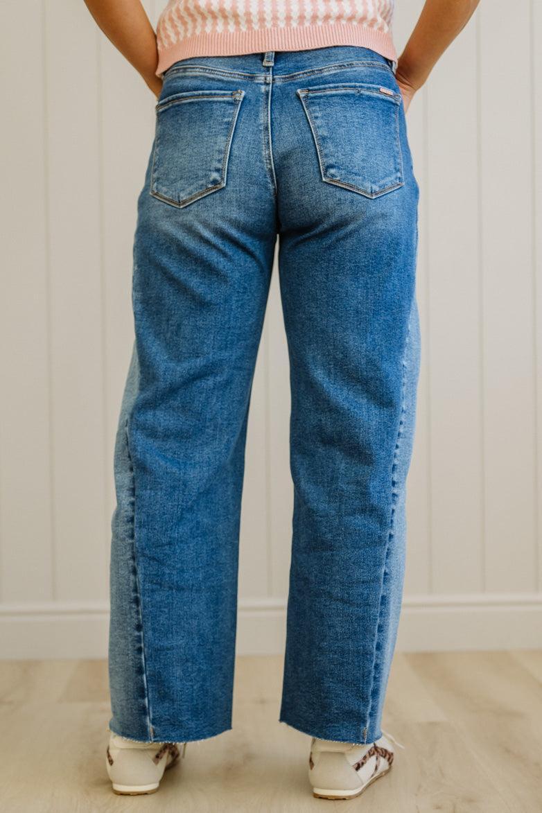 Alice Barrel Cut Contrast Denim - RISEN