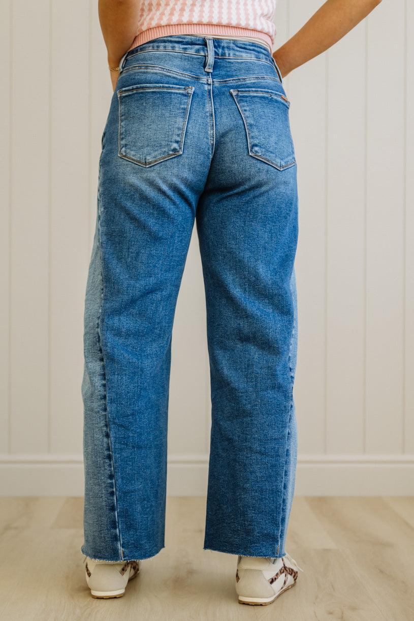 Alice Barrel Cut Contrast Denim - RISEN