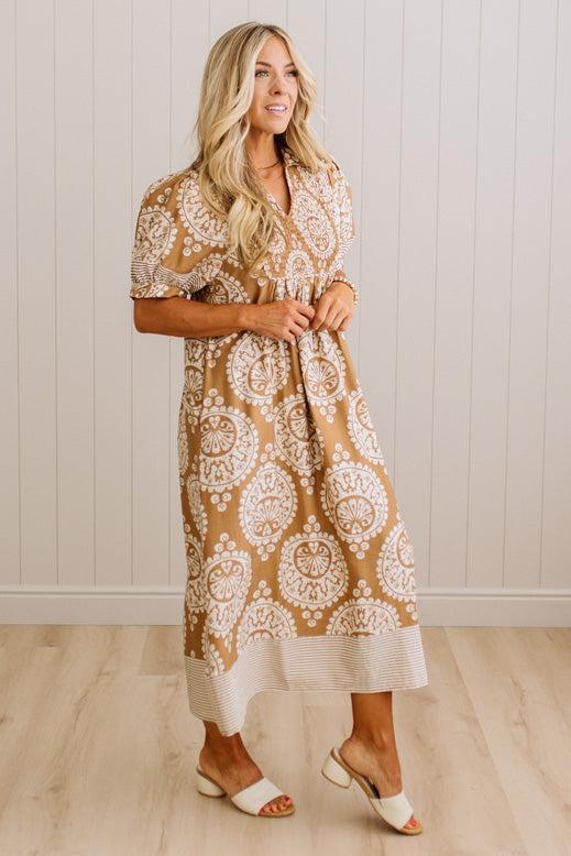 Alice Floral and Stripe Midi Dress