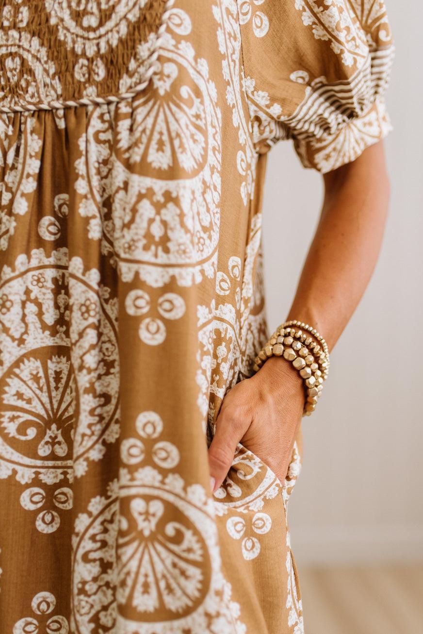 Alice Floral and Stripe Midi Dress