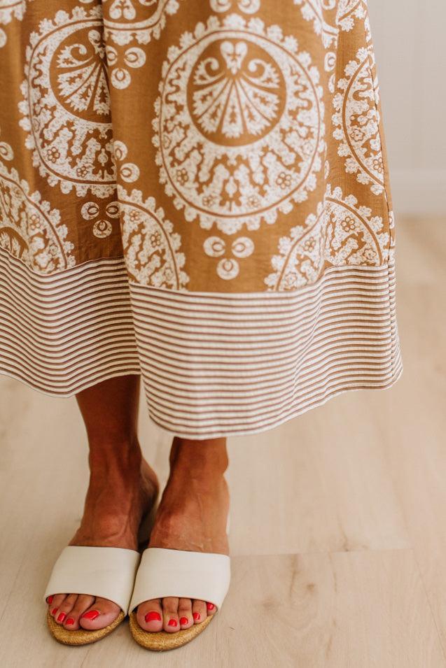 Alice Floral and Stripe Midi Dress