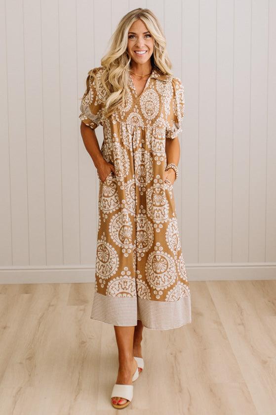 Alice Floral and Stripe Midi Dress