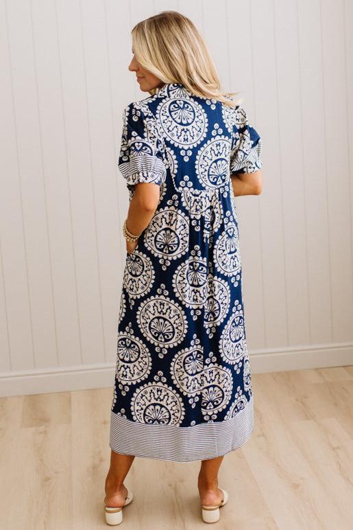 Alice Floral and Stripe Midi Dress