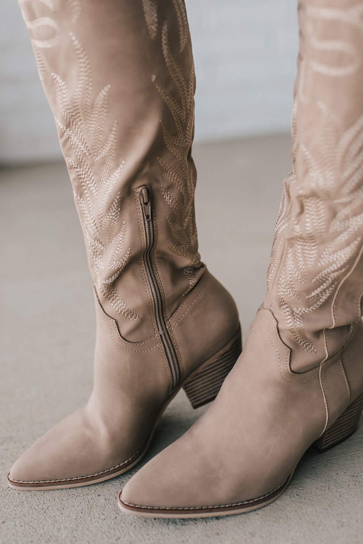Aly Embroidered Western Boots | Cedar Wood