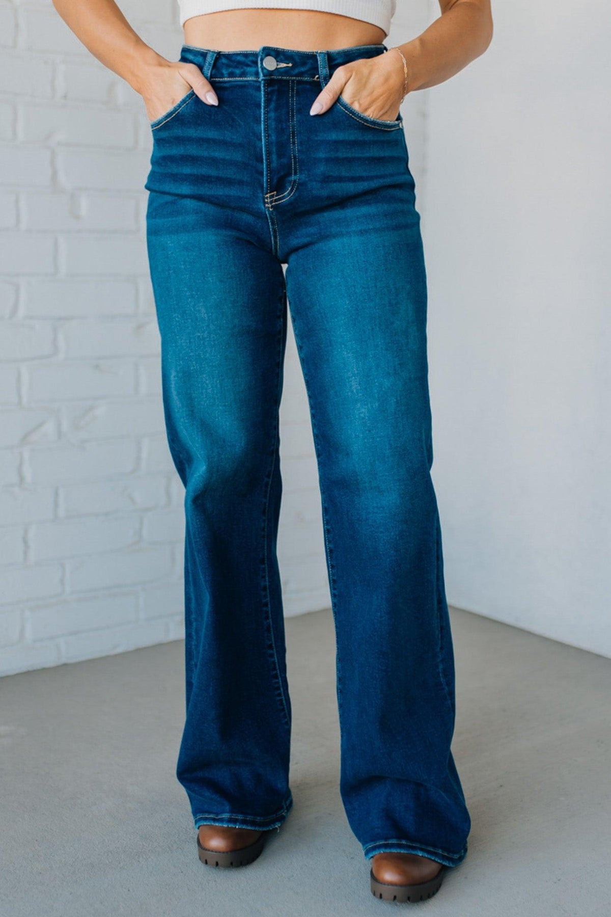 Alysia High Rise Wide Leg Jeans - RISEN