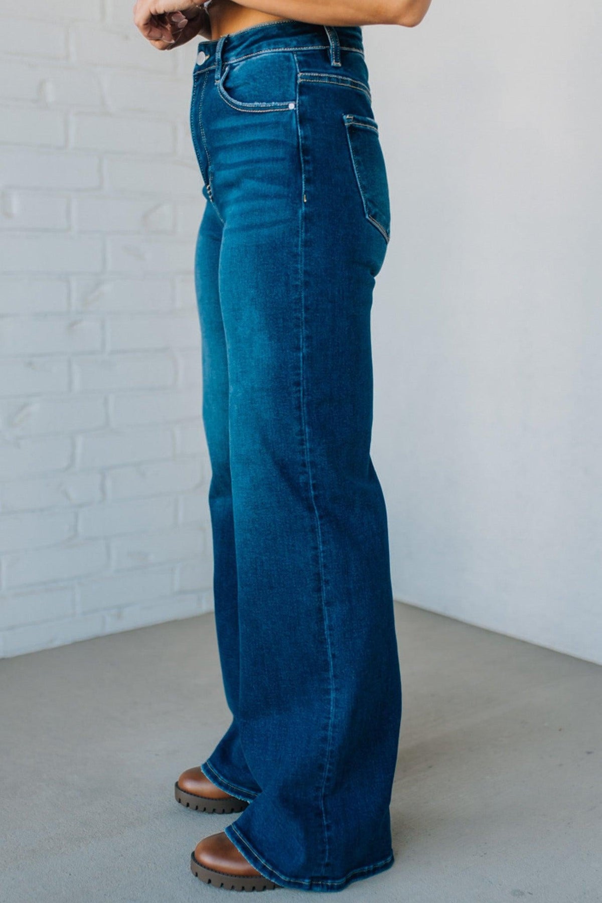 Alysia High Rise Wide Leg Jeans - RISEN