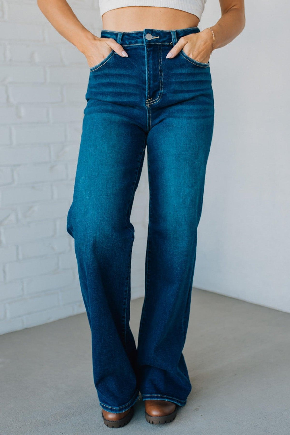 Alysia High Rise Wide Leg Jeans - RISEN