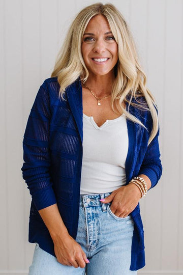 Amarila Open Knit Hooded Cardi