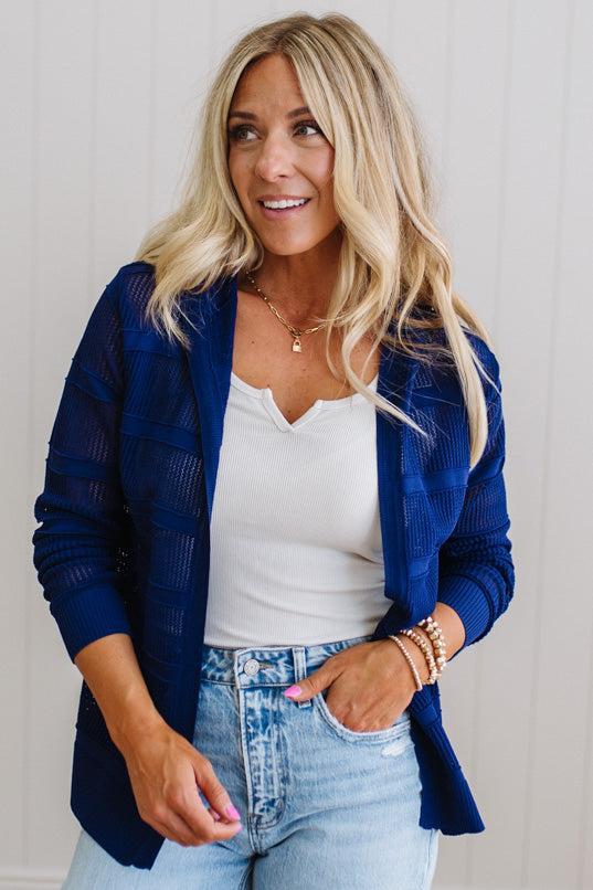 Amarila Open Knit Hooded Cardi