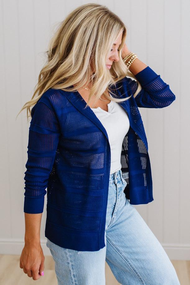 Amarila Open Knit Hooded Cardi