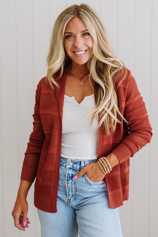 Amarila Open Knit Hooded Cardi