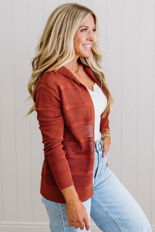 Amarila Open Knit Hooded Cardi