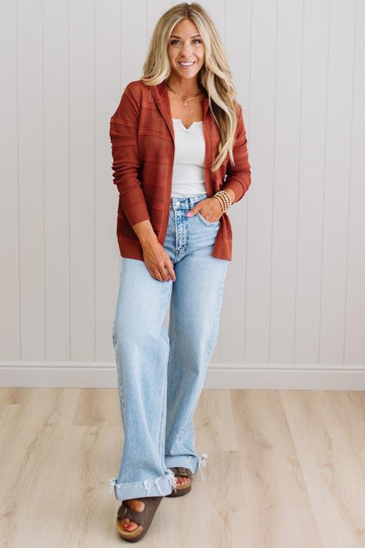 Amarila Open Knit Hooded Cardi