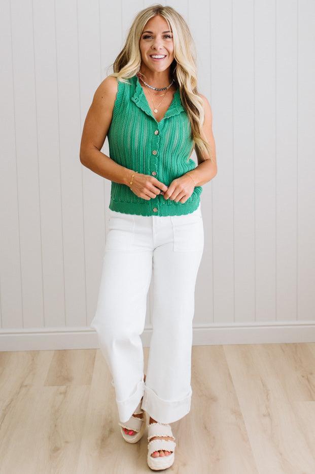 Andi Crochet Buttoned Tank