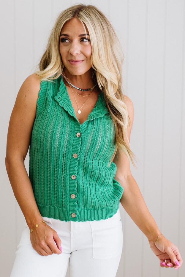 Andi Crochet Buttoned Tank