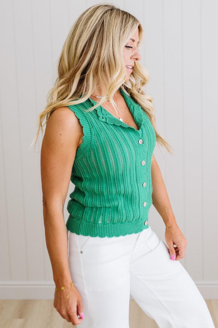 Andi Crochet Buttoned Tank