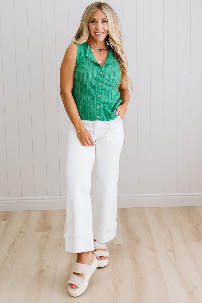 Andi Crochet Buttoned Tank