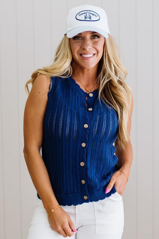 Andi Crochet Buttoned Tank