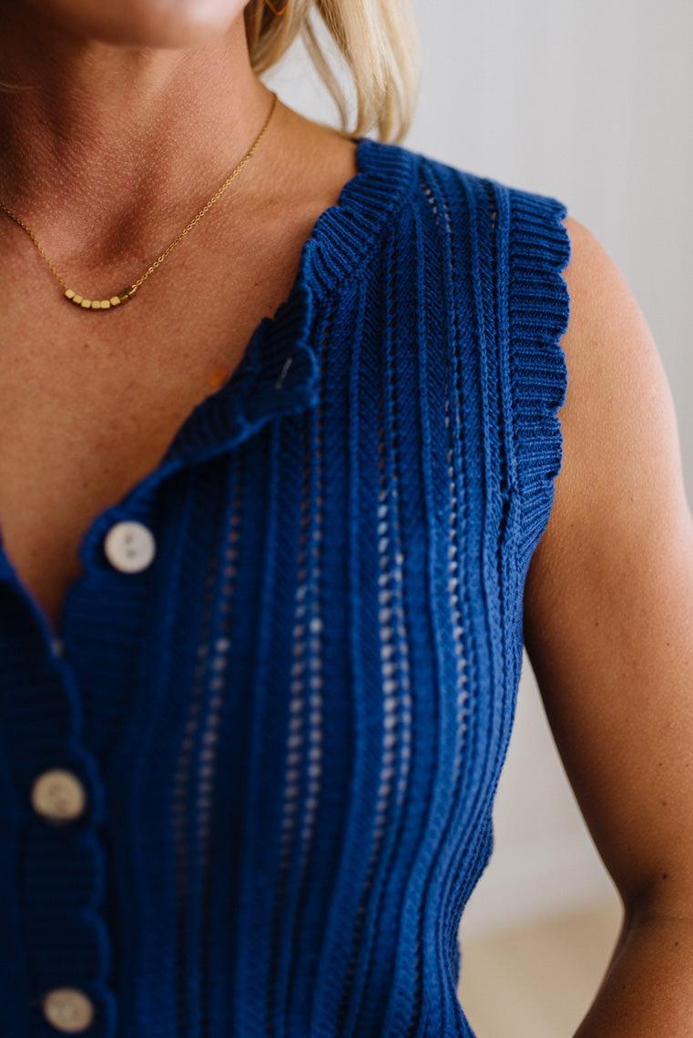 Andi Crochet Buttoned Tank