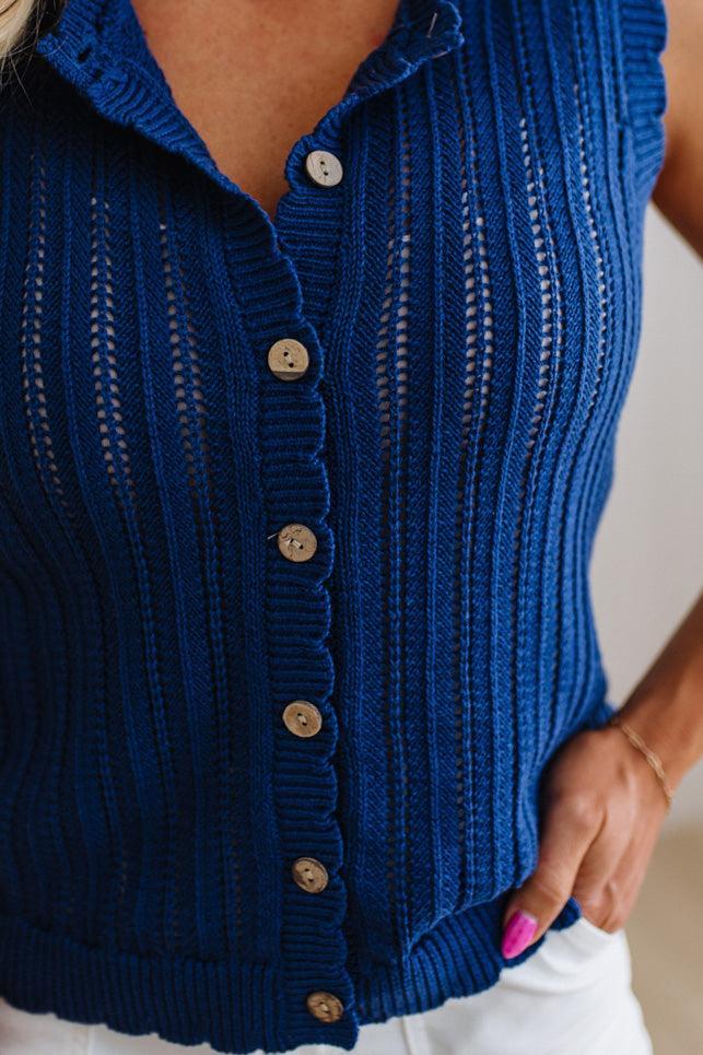 Andi Crochet Buttoned Tank
