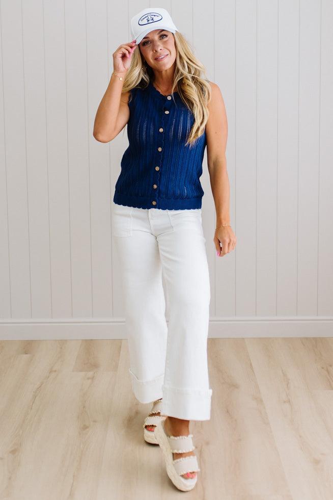 Andi Crochet Buttoned Tank