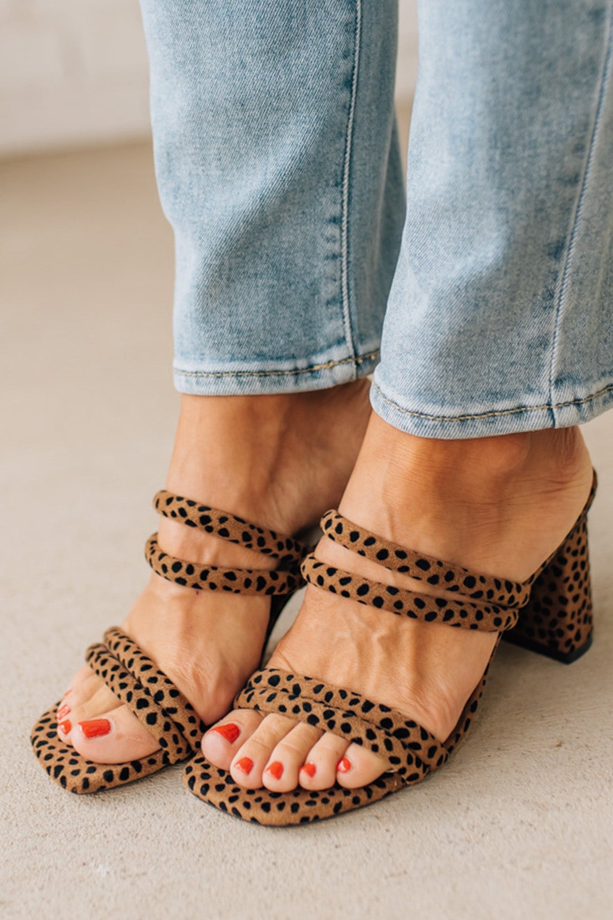 Angie Doubled Strap Block Heels
