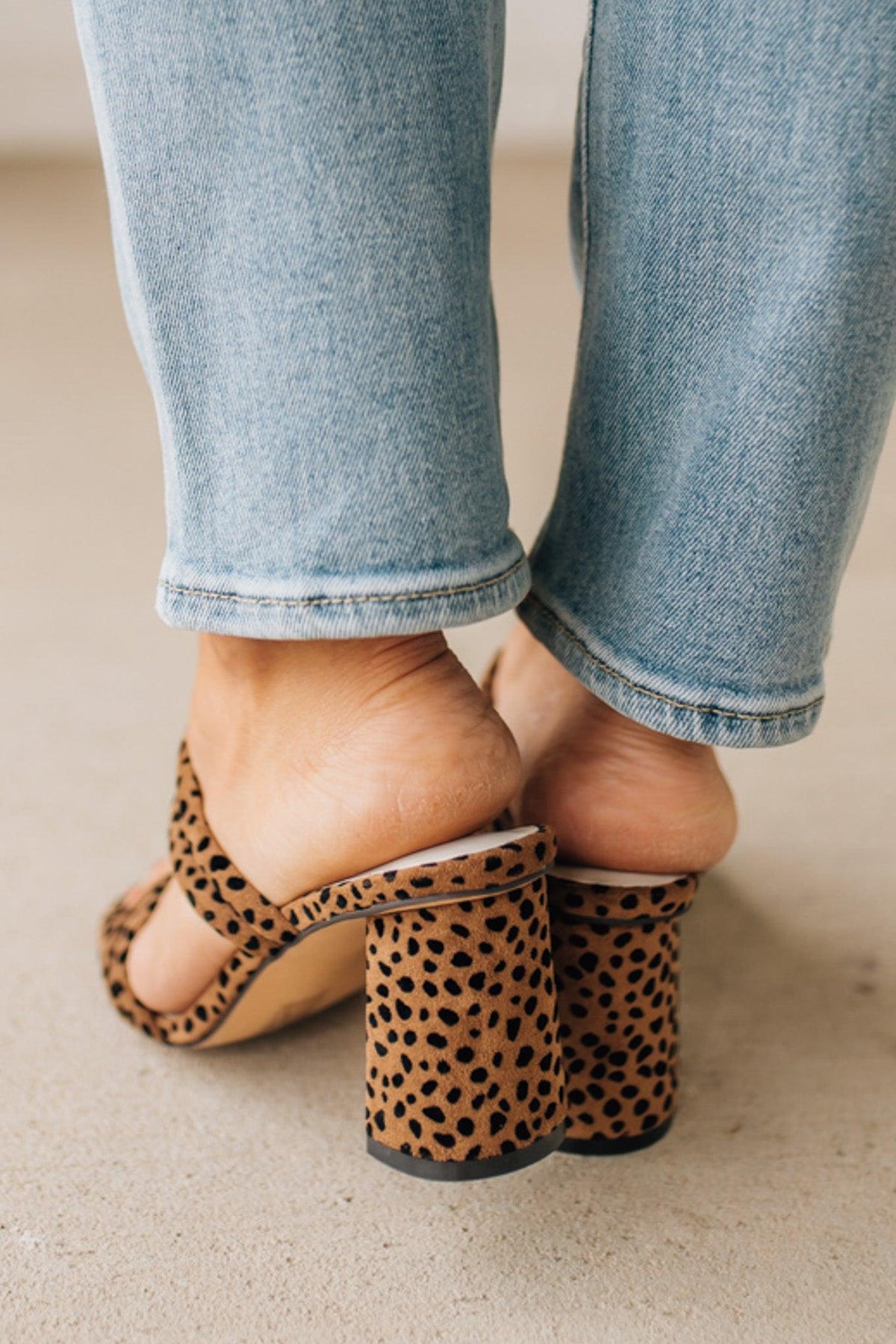 Angie Doubled Strap Block Heels