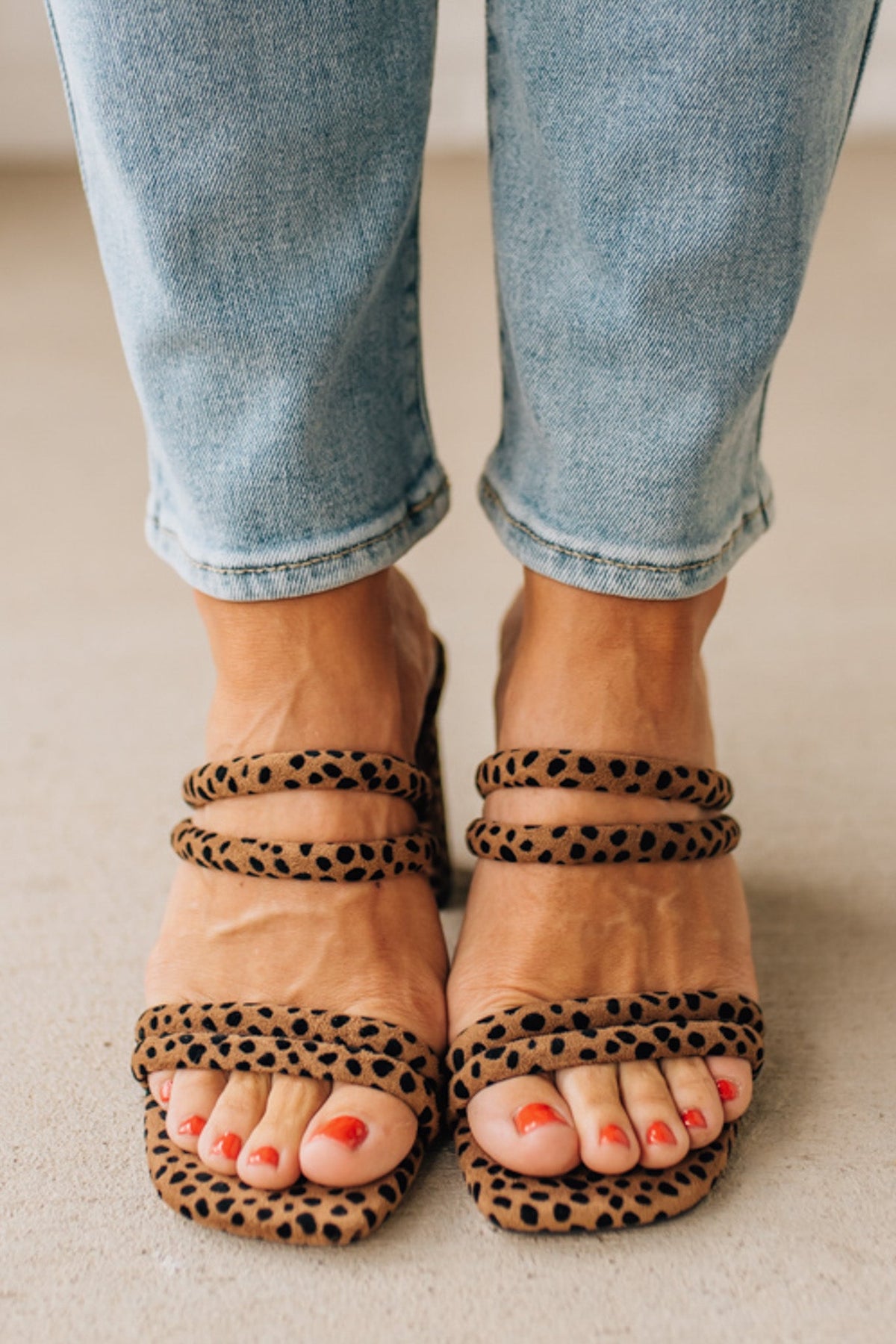 Angie Doubled Strap Block Heels