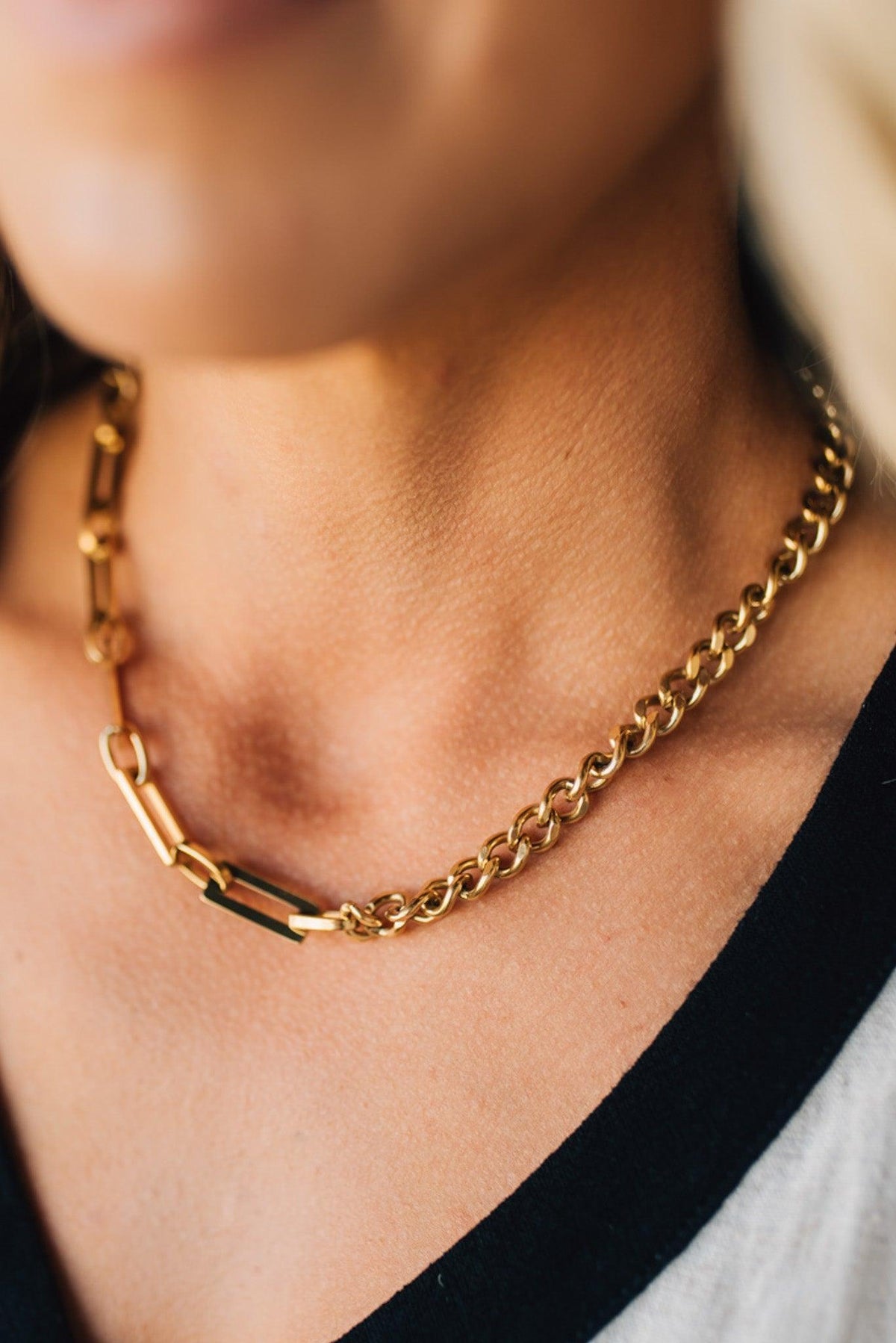 Asymmetrical Double Link Necklace