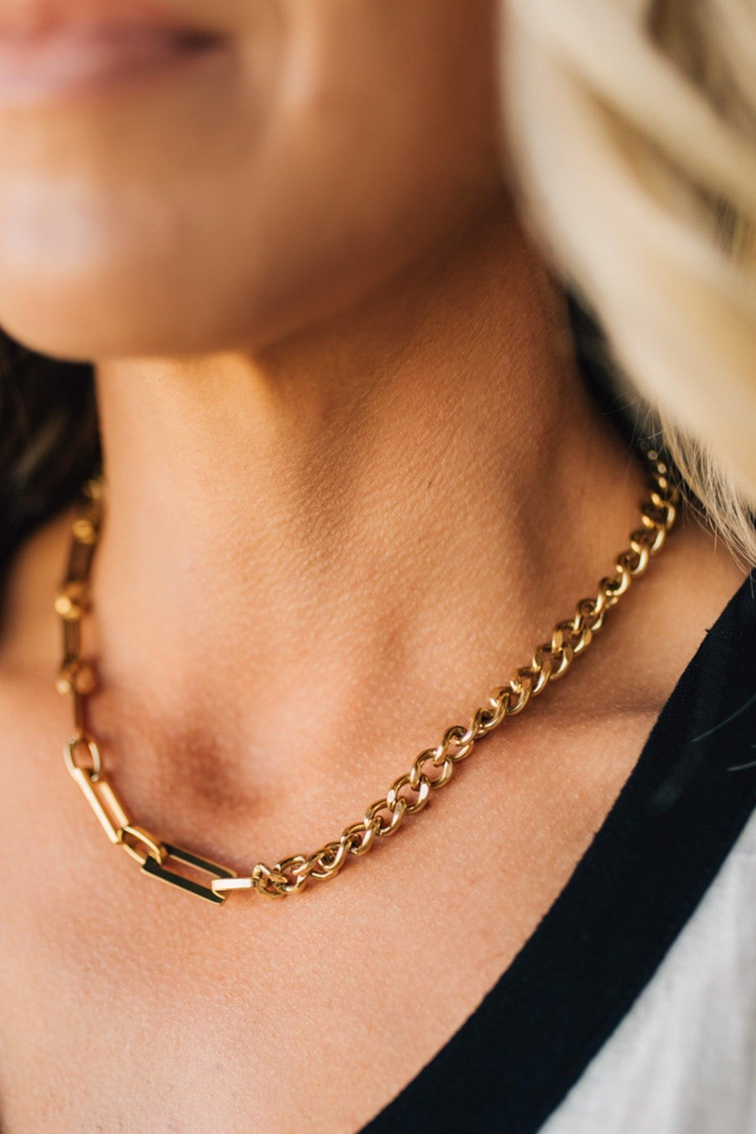 Asymmetrical Double Link Necklace