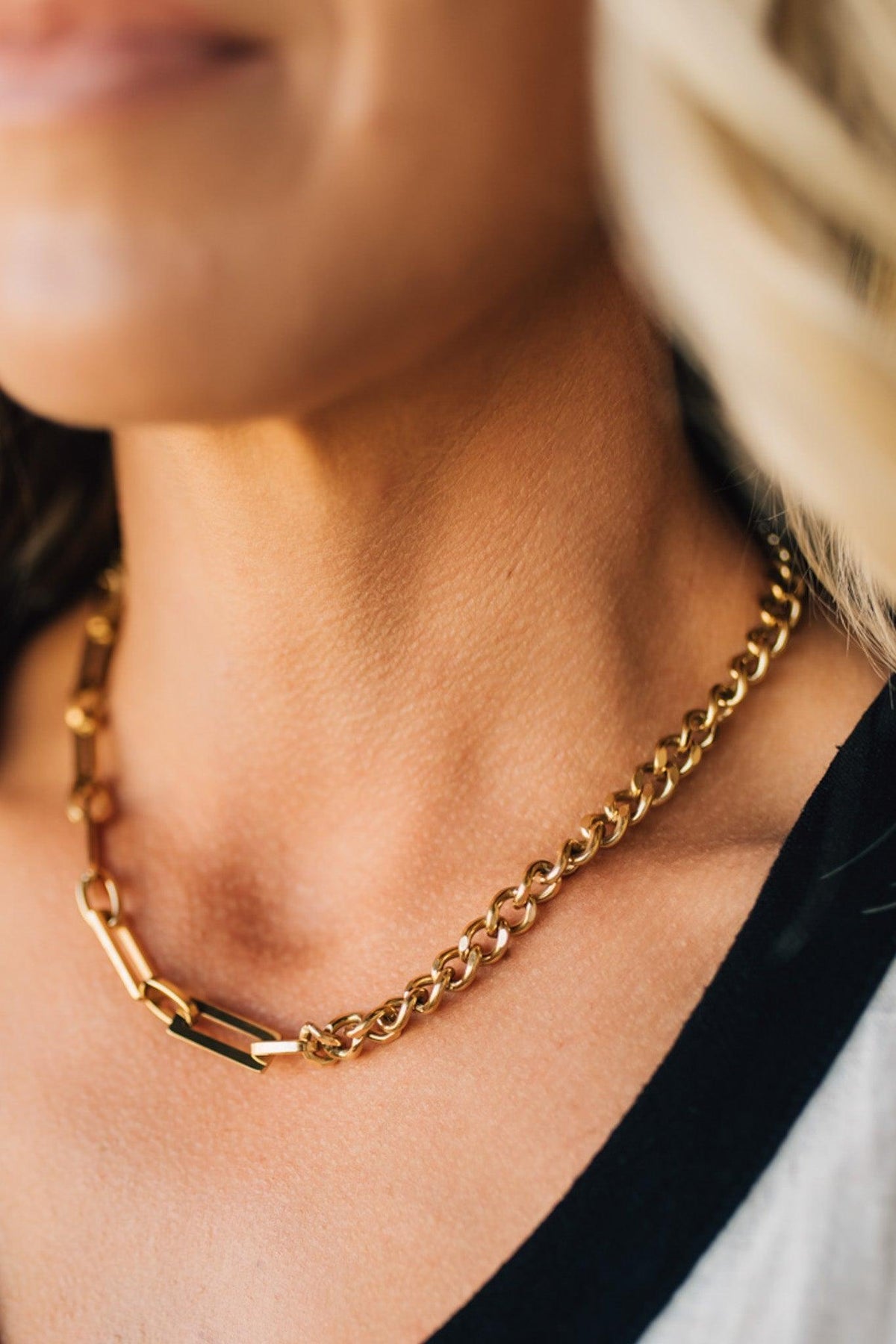 Asymmetrical Double Link Necklace