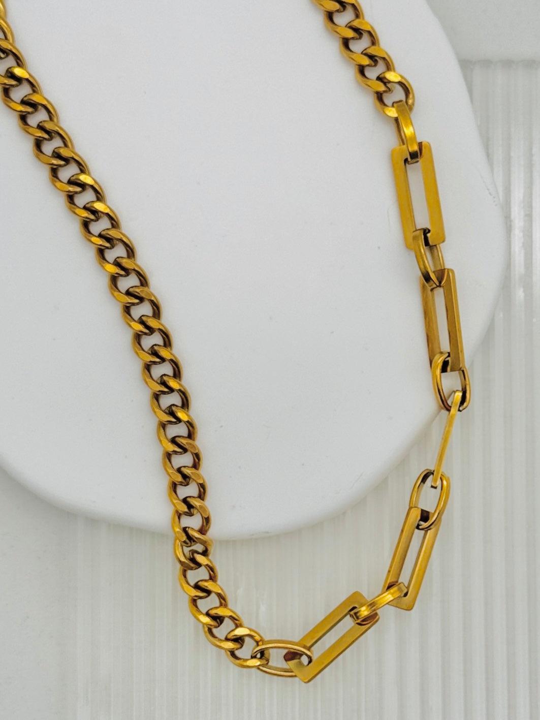 Asymmetrical Double Link Necklace