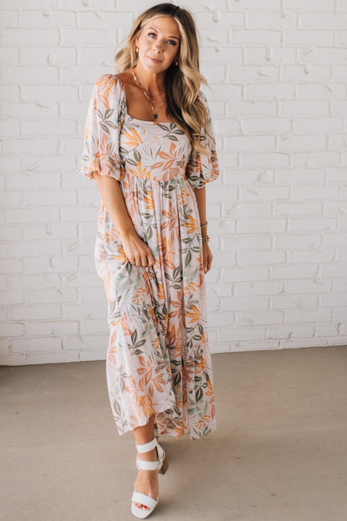 Aurelia Floral Maxi Dress - Light Pink