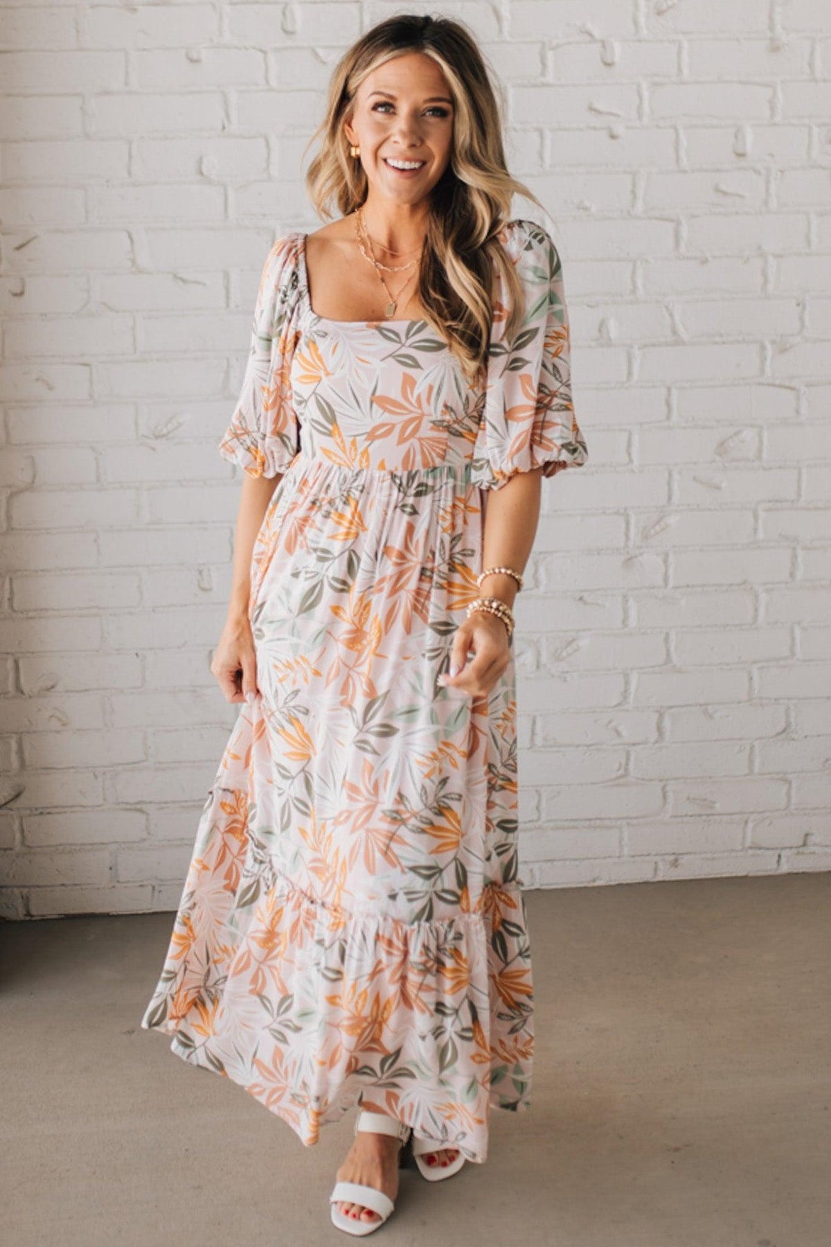 Aurelia Floral Maxi Dress - Light Pink